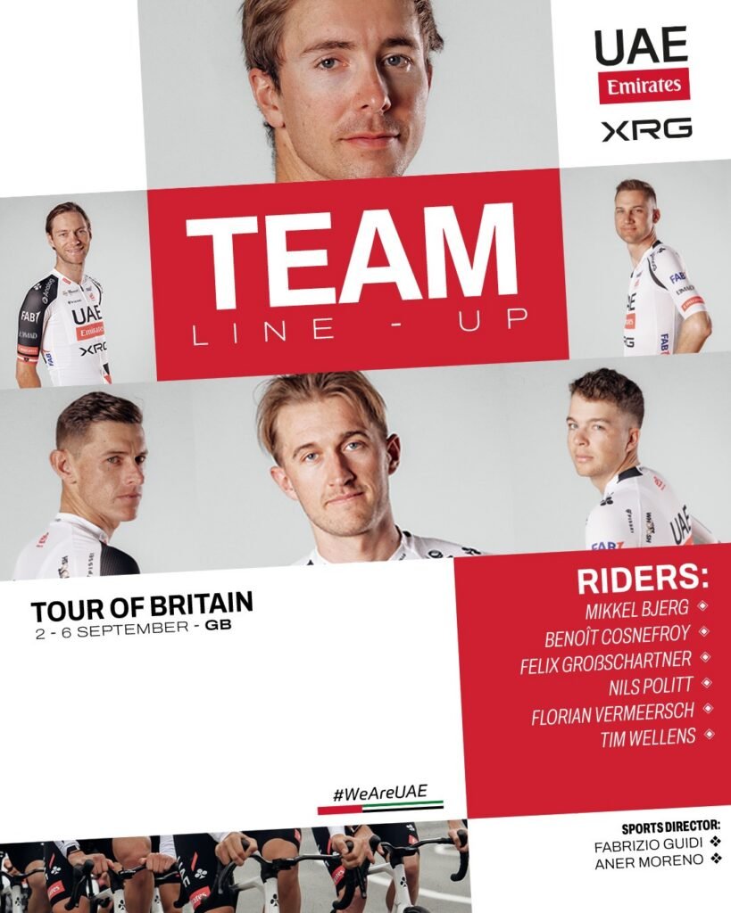 UAE Team Emirates-XRG confirms squad for Lloyds Tour of Britain