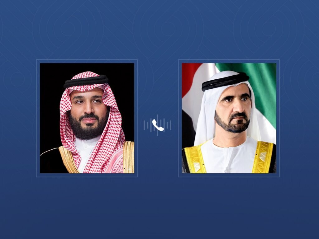 Mohammed bin Rashid receives Saudi Crown Prince’s condolences on passing of Sheikh Ahmed bin Rashid